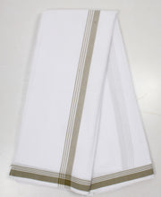 White Dhoti Dupatta with Green Border