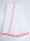 White Dhoti Dupatta with Red Border