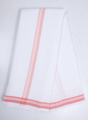 White Dhoti Dupatta with Red Border