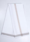 White Dhoti Dupatta with Brown Border
