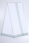 White Dhoti Dupatta with Green Border