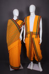 Kesariya Aahar Joda with Maroon and Green Border REDDPL510084+WOSAPC210370