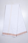 White Dhoti Dupatta with Golden Zari Border
