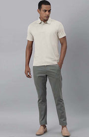 Cream Half Sleeve Polo T-Shirt
