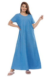 Blue Printed Gown