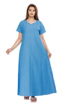 Blue Printed Gown