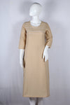 Oat Tan and White Long Kurti