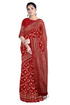 Ruby Red and Golden Zari Jacquard Saree