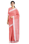 Red Saree with White Border