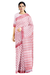Pink sanganeri Hand Block Printed Saree