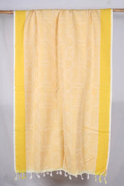 Parmesan Yellow Jacquard Stole with Canary Yellow Border