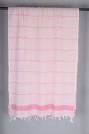 Pink Stole with Magenta Beaded Stripes