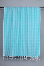 Sky Blue Stole with Self Check