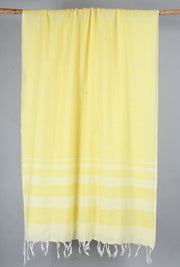 Butter Yellow Stole with White Stripes