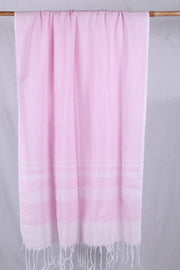 Pink Stole with White Stripes