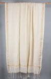 Cream Stole with Zari Border