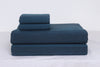 Denim Blue and Black Striped Double Bedsheet